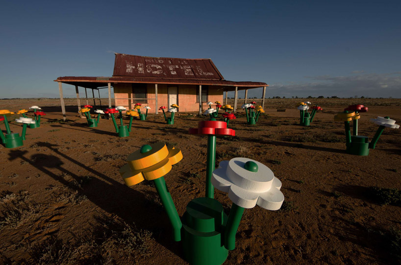 Illustration for article titled Desert Town Wakes Up to Find Giant Lego Garden Grown Overnight